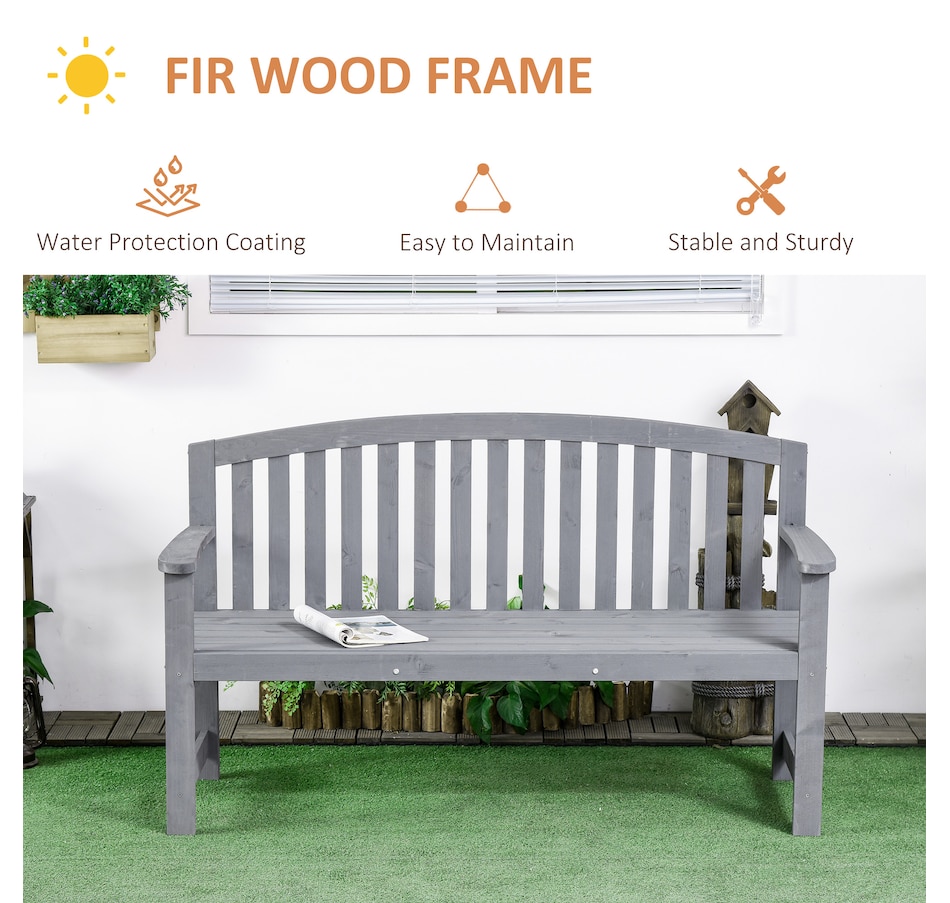 Image 988041_ALTMORE4.jpg, Product 988-041 / Price $139.99, Outsunny 2 Seater Garden Bench with Slatted Design for Park Yard Outdoor from Outsunny on TSC.ca's Home & Garden department