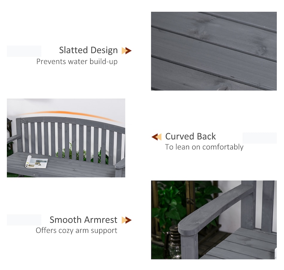 Image 988041_ALTMORE5.jpg, Product 988-041 / Price $139.99, Outsunny 2 Seater Garden Bench with Slatted Design for Park Yard Outdoor from Outsunny on TSC.ca's Home & Garden department