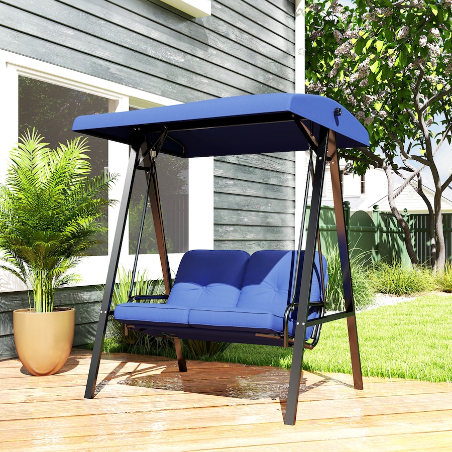 Image 988043_ALTMORE1.jpg, Product 988-043 / Price $265.99, Outsunny 2 Seater Outdoor Swing Chair Porch Swing Bench with Canopy, Blue from Outsunny on TSC.ca's Home & Garden department