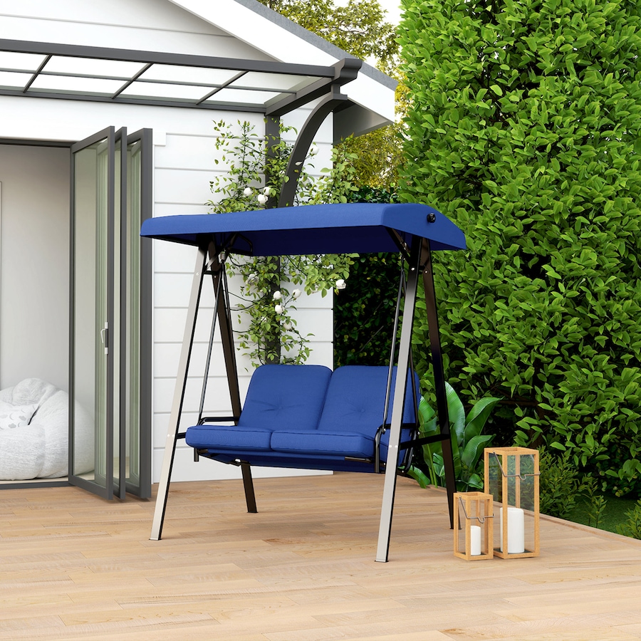 Image 988043_ALTMORE6.jpg, Product 988-043 / Price $265.99, Outsunny 2 Seater Outdoor Swing Chair Porch Swing Bench with Canopy, Blue from Outsunny on TSC.ca's Home & Garden department