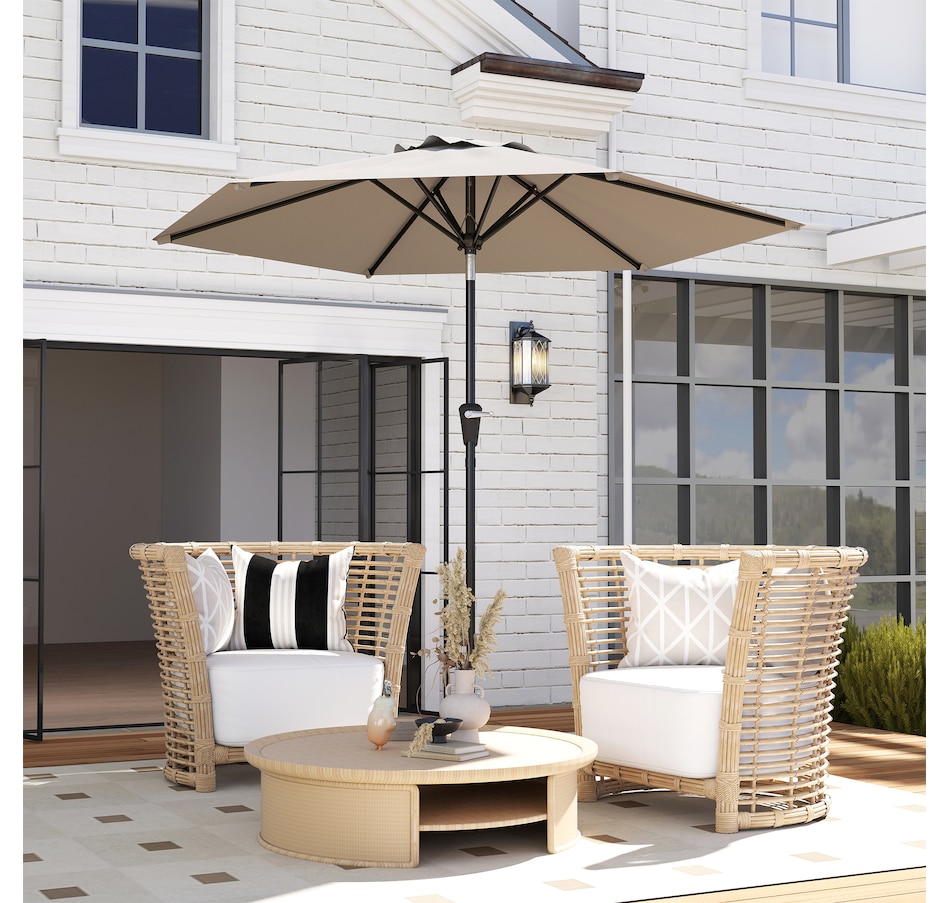 Image 988045_ALTMORE1.jpg, Product 988-045 / Price $59.99, Outsunny Patio Sun Umbrella, Outdoor Parasol with 6 Ribs, Khaki from Outsunny on TSC.ca's Home & Garden department