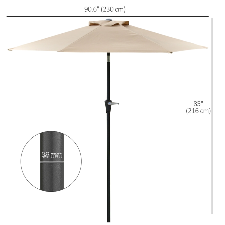 Image 988045_ALTMORE2.jpg, Product 988-045 / Price $69.99, Outsunny Patio Sun Umbrella, Outdoor Parasol with 6 Ribs, Khaki from Outsunny on TSC.ca's Home & Garden department