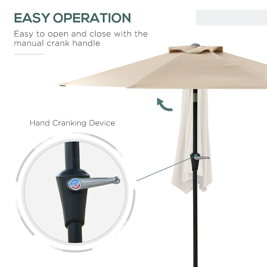 Image 988045_ALTMORE3.jpg, Product 988-045 / Price $69.99, Outsunny Patio Sun Umbrella, Outdoor Parasol with 6 Ribs, Khaki from Outsunny on TSC.ca's Home & Garden department