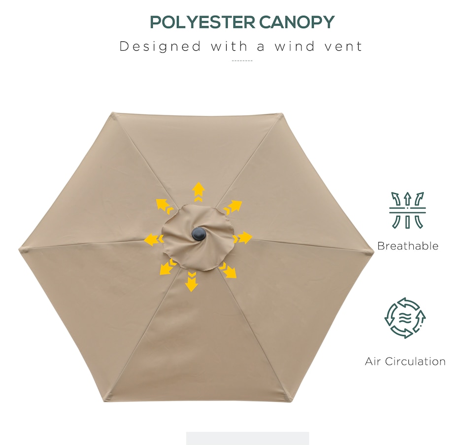 Image 988045_ALTMORE5.jpg, Product 988-045 / Price $59.99, Outsunny Patio Sun Umbrella, Outdoor Parasol with 6 Ribs, Khaki from Outsunny on TSC.ca's Home & Garden department