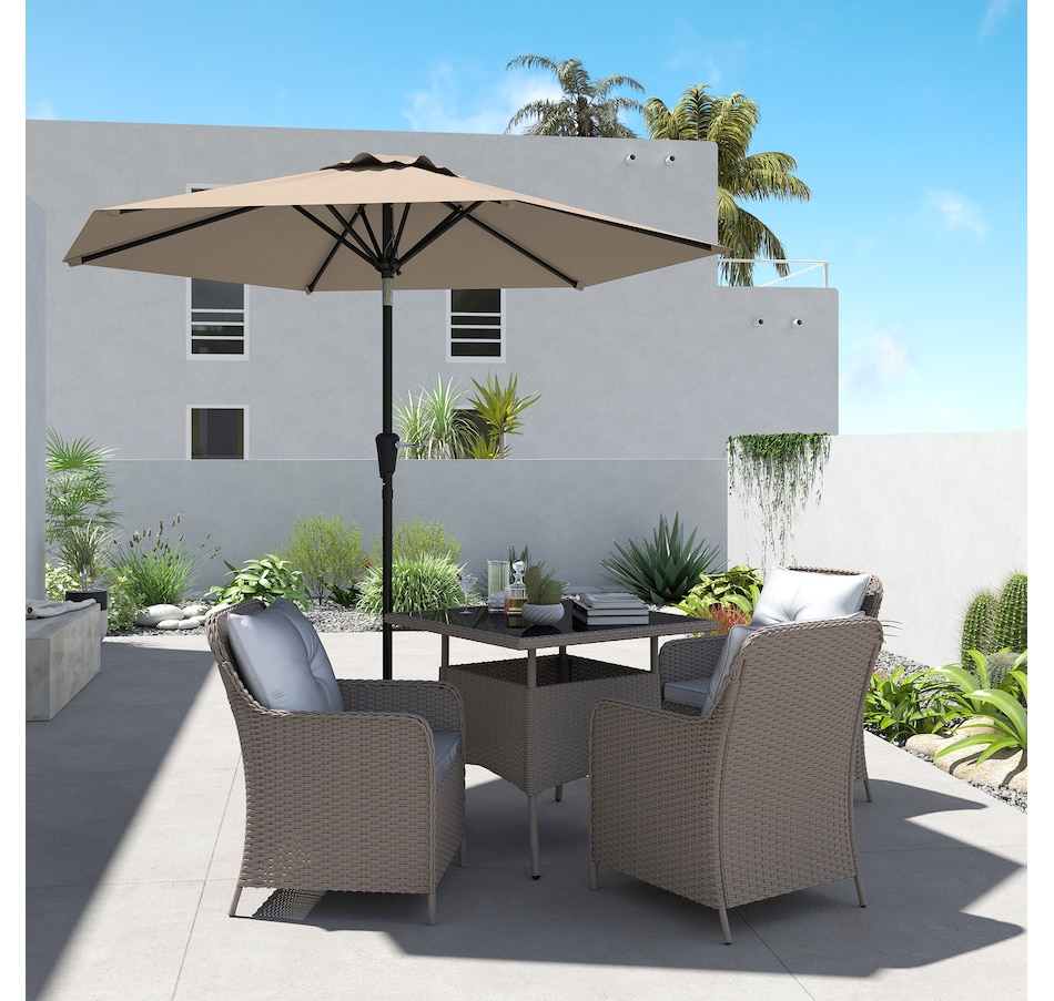 Image 988045_ALTMORE8.jpg, Product 988-045 / Price $59.99, Outsunny Patio Sun Umbrella, Outdoor Parasol with 6 Ribs, Khaki from Outsunny on TSC.ca's Home & Garden department