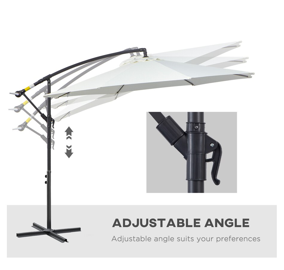 Image 988049_ALTMORE5.jpg, Product 988-049 / Price $119.99, Outsunny 9.7ft Offset Patio Umbrella, Hanging Cantilever Parasol w/ Base from Outsunny on TSC.ca's Home & Garden department