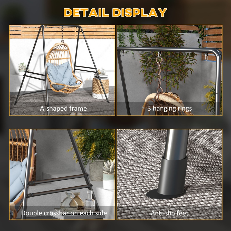 Image 988058_ALTMORE6.jpg, Product 988-058 / Price $109.99, Outsunny Hammock Chair Stand Metal Frame Hammock Stand, Black from Outsunny on TSC.ca's Home & Garden department