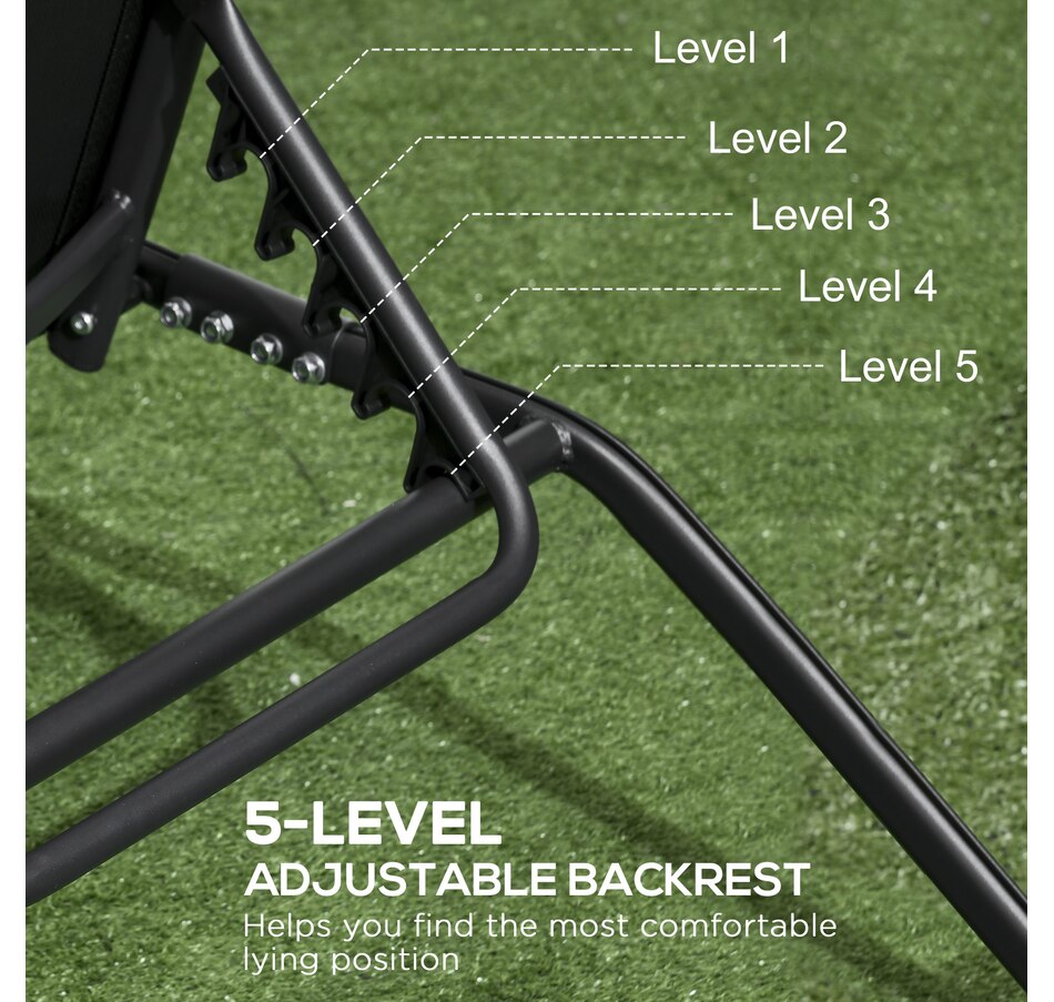 Image 988066_ALTMORE4.jpg, Product 988-066 / Price $248.99, Outsunny 2PCs Lounge Chairs with Wheels, 5-Level Adjustable Backrest, Black from Outsunny on TSC.ca's Home & Garden department