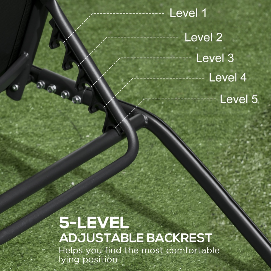 Image 988066_ALTMORE4.jpg, Product 988-066 / Price $239.99, Outsunny 2PCs Lounge Chairs with Wheels, 5-Level Adjustable Backrest, Black from Outsunny on TSC.ca's Home & Garden department