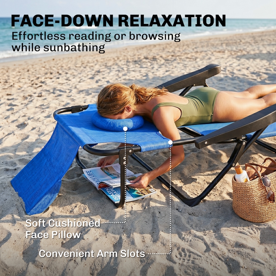 Image 988073_ALTMORE10.jpg, Product 988-073 / Price $99.99, Outsunny Folding Lounge Chair w/ Reclining Back, Tanning Chair, Dark Blue from Outsunny on TSC.ca's Home & Garden department