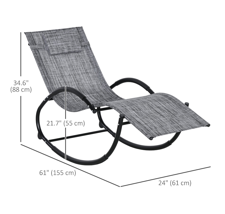 Image 988081_ALTMORE2.jpg, Product 988-081 / Price $94.99, Outsunny Patio Rocking Chair Zero Gravity Rocker with Mesh Seat, Grey from Outsunny on TSC.ca's Home & Garden department