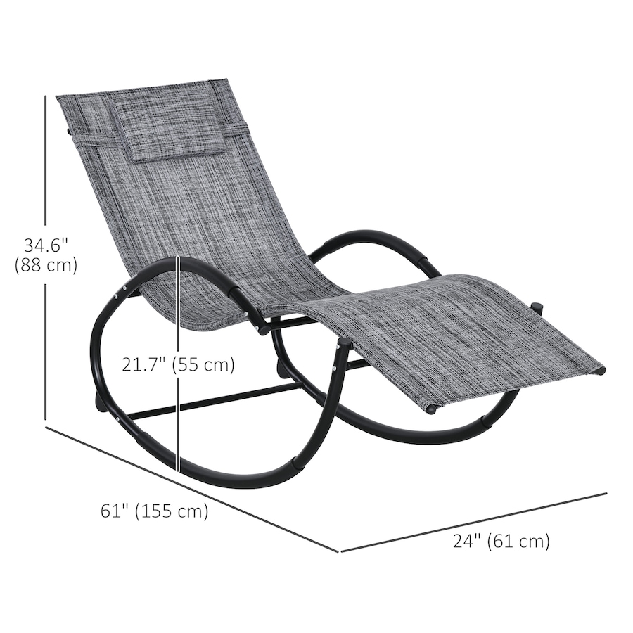 Image 988081_ALTMORE2.jpg, Product 988-081 / Price $99.99, Outsunny Patio Rocking Chair Zero Gravity Rocker with Mesh Seat, Grey from Outsunny on TSC.ca's Home & Garden department