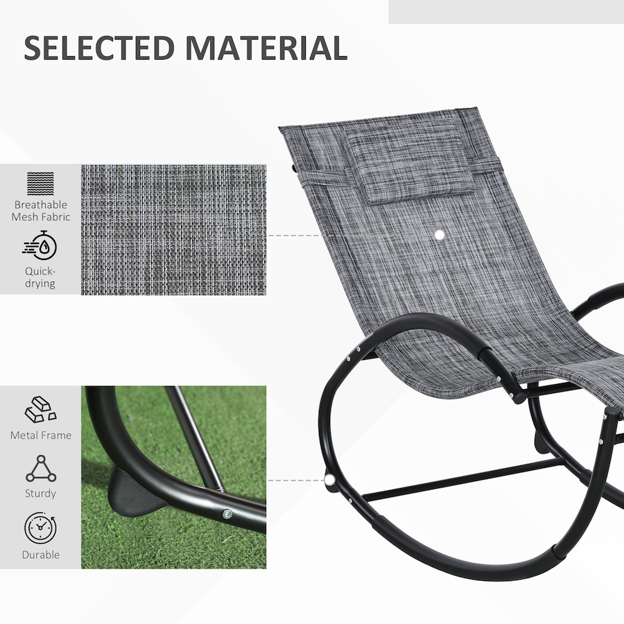 Image 988081_ALTMORE6.jpg, Product 988-081 / Price $99.99, Outsunny Patio Rocking Chair Zero Gravity Rocker with Mesh Seat, Grey from Outsunny on TSC.ca's Home & Garden department