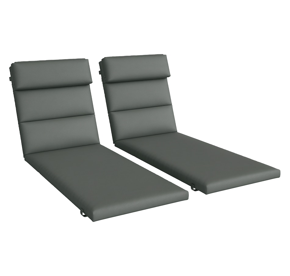 Image 988082.png, Product 988-082 / Price $169.99, Outsunny Outdoor Lounge Chair Cushions with Back Ties, Set of 2, Grey from Outsunny on TSC.ca's Home & Garden department