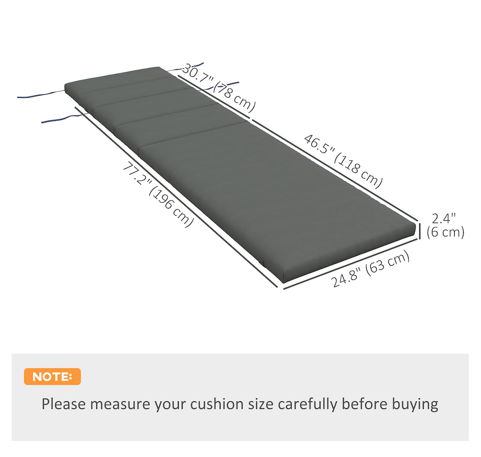 Image 988082_ALTMORE2.jpg, Product 988-082 / Price $169.99, Outsunny Outdoor Lounge Chair Cushions with Back Ties, Set of 2, Grey from Outsunny on TSC.ca's Home & Garden department