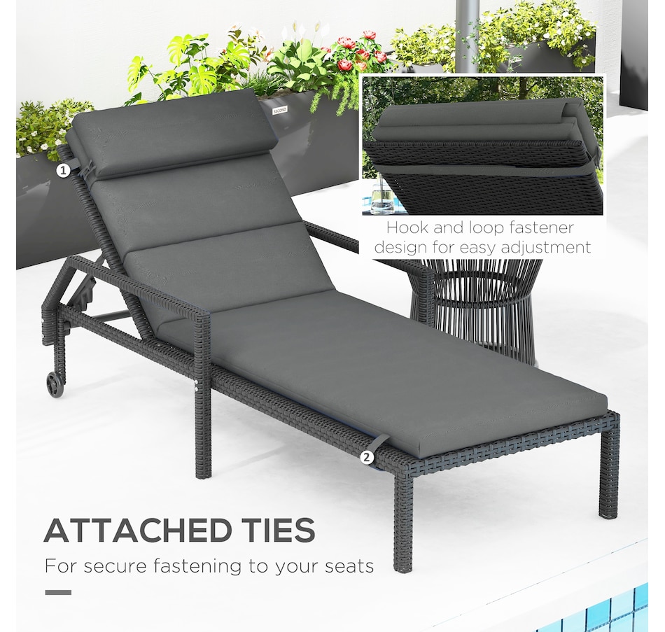 Image 988082_ALTMORE5.jpg, Product 988-082 / Price $169.99, Outsunny Outdoor Lounge Chair Cushions with Back Ties, Set of 2, Grey from Outsunny on TSC.ca's Home & Garden department