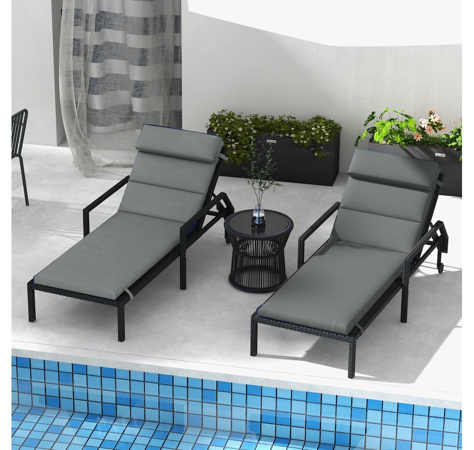 Image 988082_ALTMORE6.jpg, Product 988-082 / Price $169.99, Outsunny Outdoor Lounge Chair Cushions with Back Ties, Set of 2, Grey from Outsunny on TSC.ca's Home & Garden department