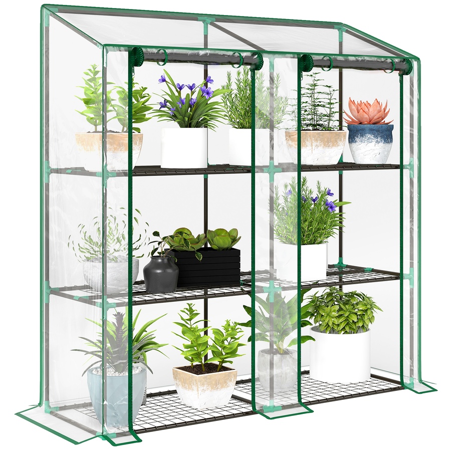 Image 988087.jpg, Product 988-087 / Price $62.99, Outsunny Mini Greenhouse with 3 Tier 6 Shelves Portable Green House, Clear from Outsunny on TSC.ca's Home & Garden department