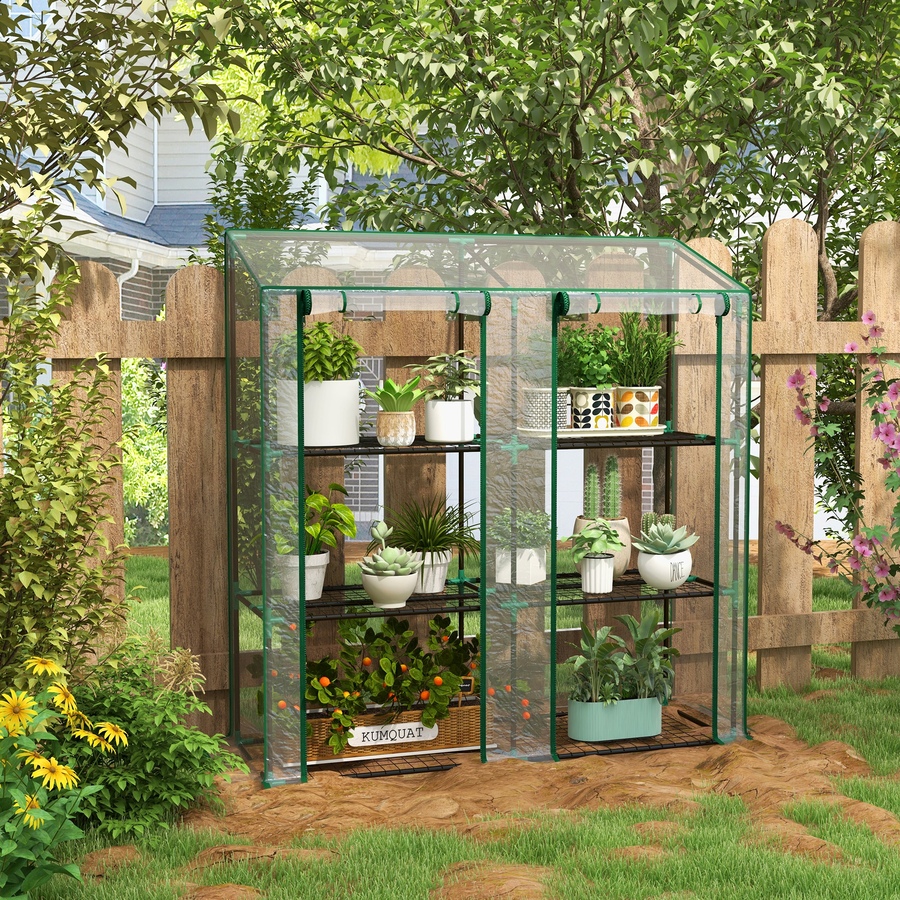 Image 988087_ALTMORE1.jpg, Product 988-087 / Price $62.99, Outsunny Mini Greenhouse with 3 Tier 6 Shelves Portable Green House, Clear from Outsunny on TSC.ca's Home & Garden department