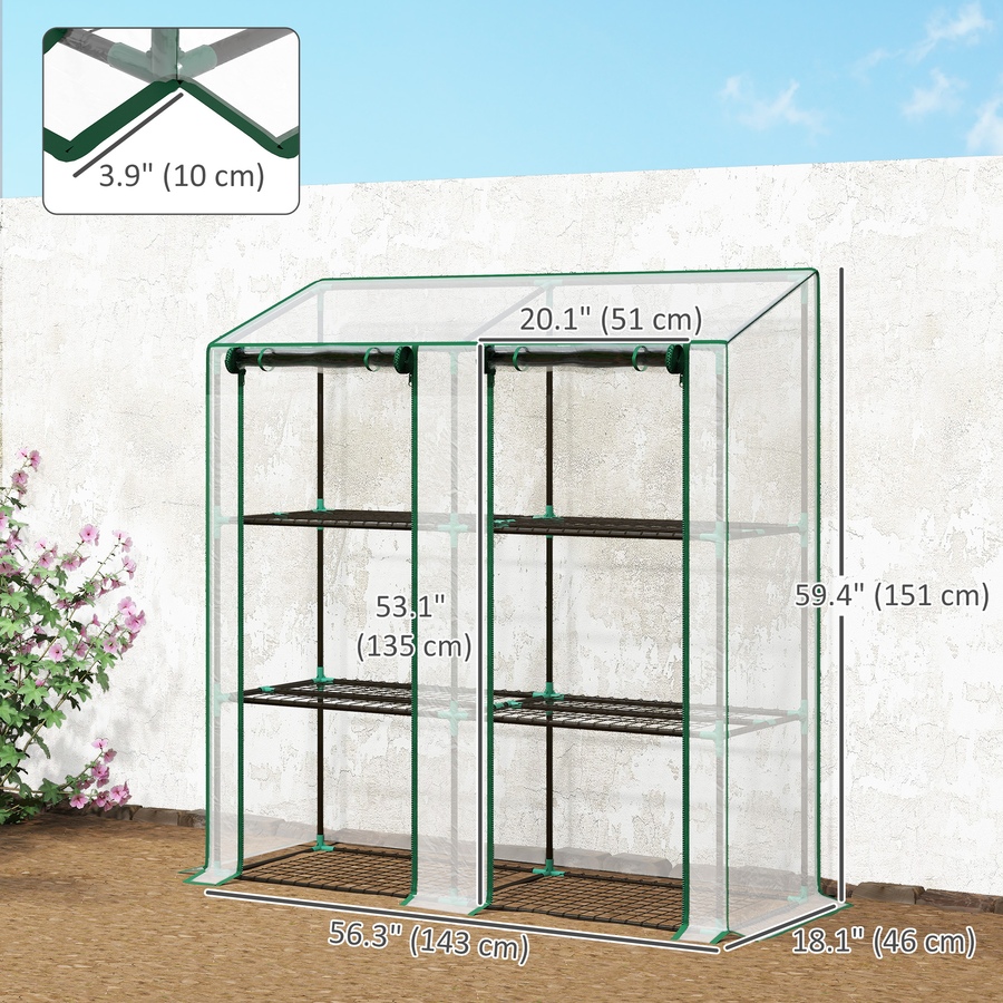 Image 988087_ALTMORE2.jpg, Product 988-087 / Price $62.99, Outsunny Mini Greenhouse with 3 Tier 6 Shelves Portable Green House, Clear from Outsunny on TSC.ca's Home & Garden department