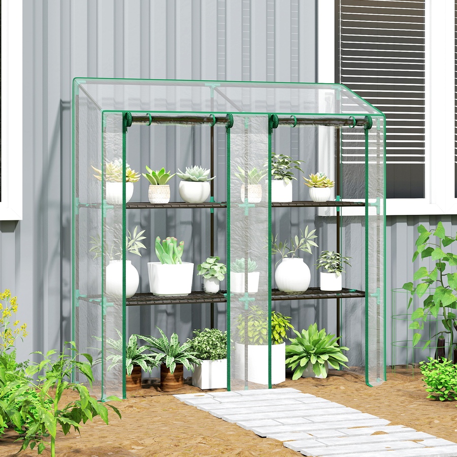 Image 988087_ALTMORE8.jpg, Product 988-087 / Price $62.99, Outsunny Mini Greenhouse with 3 Tier 6 Shelves Portable Green House, Clear from Outsunny on TSC.ca's Home & Garden department