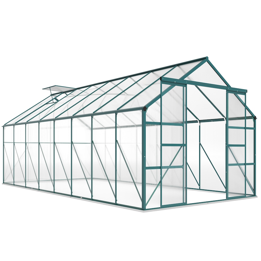 Image 988092.jpg, Product 988-092 / Price $799.99, Outsunny Polycarbonate Greenhouse Kit with Vent Rain Gutter Door, Green from Outsunny on TSC.ca's Home & Garden department