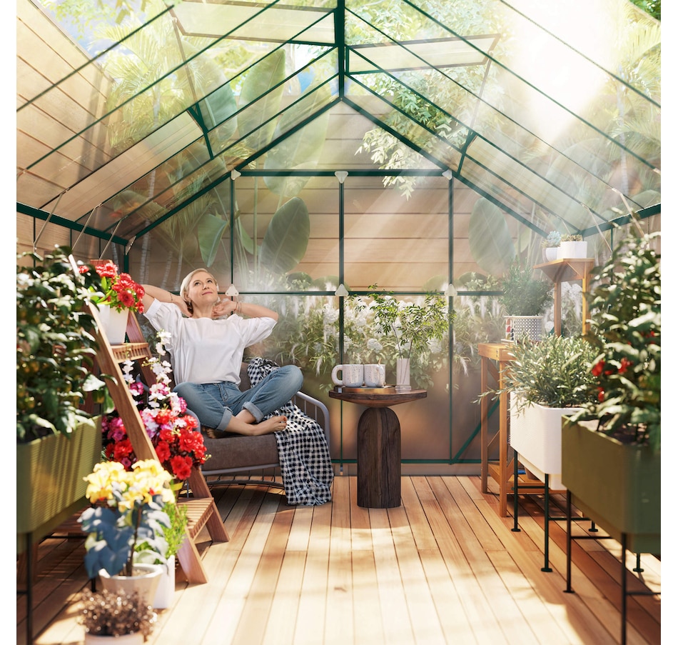 Image 988092_ALTMORE7.jpg, Product 988-092 / Price $873.99, Outsunny Polycarbonate Greenhouse Kit with Vent Rain Gutter Door, Green from Outsunny on TSC.ca's Home & Garden department