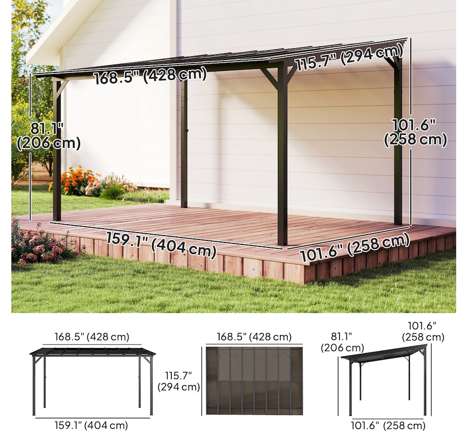 Image 988094_ALTMORE2.jpg, Product 988-094 / Price $839.99, Outsunny 10' x 14' Pergola, UPF 50+ & Waterproof Polycarbonate Gazebo from Outsunny on TSC.ca's Home & Garden department