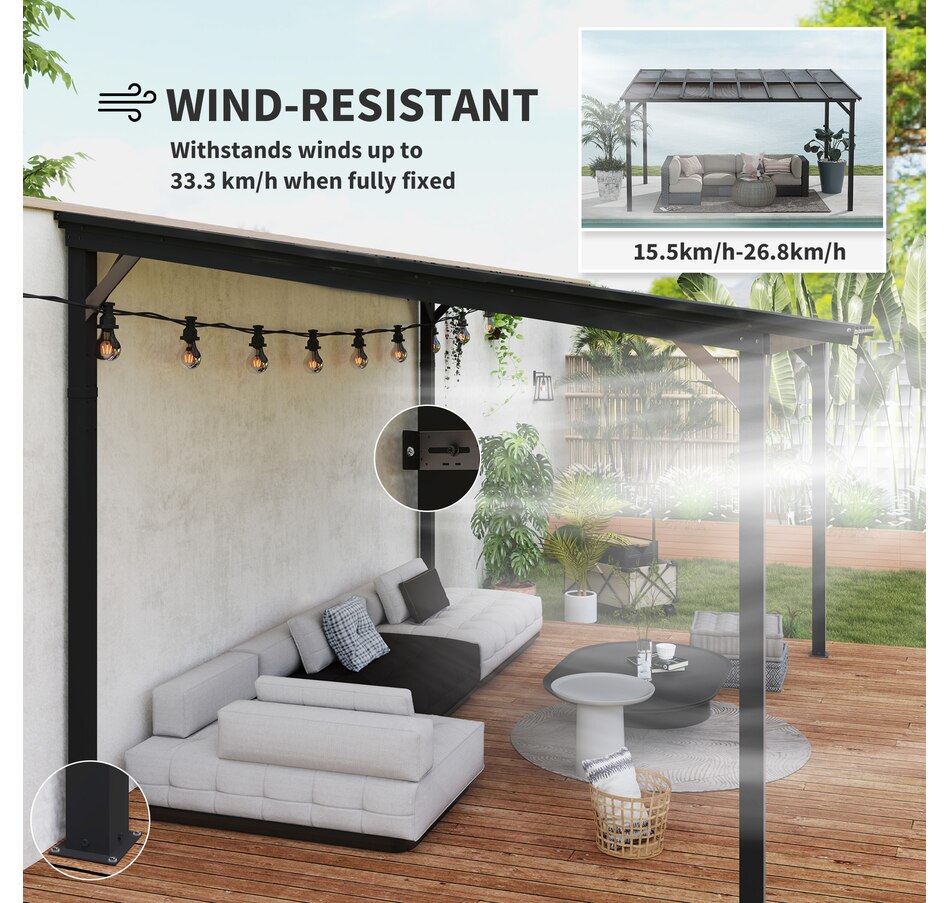 Image 988094_ALTMORE5.jpg, Product 988-094 / Price $839.99, Outsunny 10' x 14' Pergola, UPF 50+ & Waterproof Polycarbonate Gazebo from Outsunny on TSC.ca's Home & Garden department