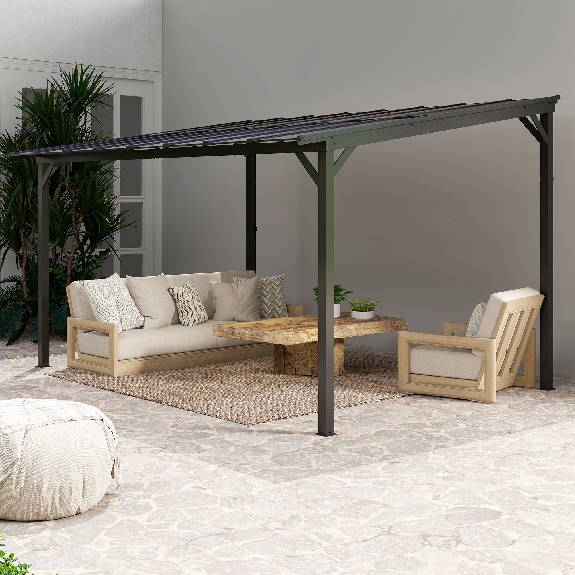 Outsunny 10' x 14' Pergola, UPF 50+ & Waterproof Polycarbonate
