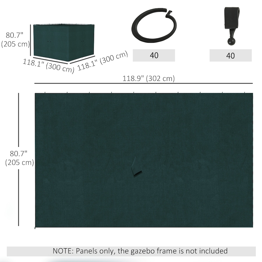 Image 988100_ALTMORE2.jpg, Product 988-100 / Price $79.99, Outsunny 10' x 10' Universal Gazebo Curtains, 4 Panels, Slate Grey from Outsunny on TSC.ca's Home & Garden department