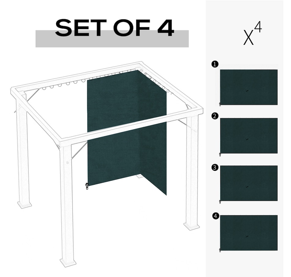 Image 988100_ALTMORE3.jpg, Product 988-100 / Price $84.99, Outsunny 10' x 10' Universal Gazebo Curtains, 4 Panels, Slate Grey from Outsunny on TSC.ca's Home & Garden department