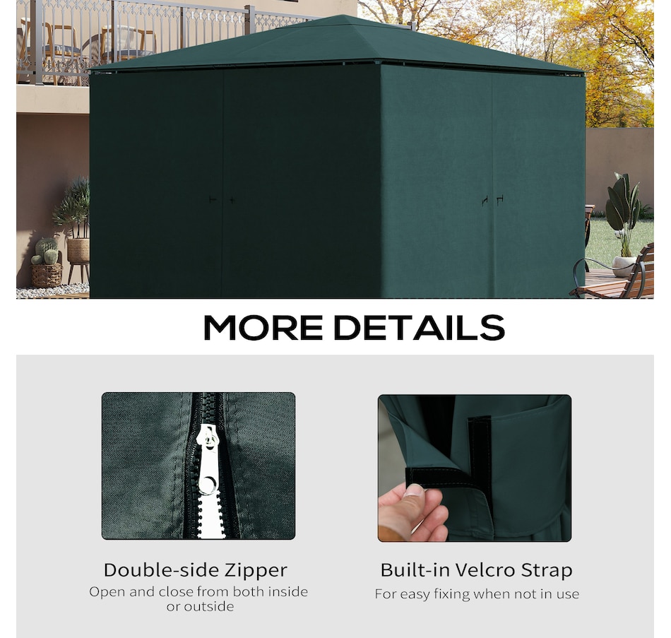 Image 988100_ALTMORE4.jpg, Product 988-100 / Price $84.99, Outsunny 10' x 10' Universal Gazebo Curtains, 4 Panels, Slate Grey from Outsunny on TSC.ca's Home & Garden department