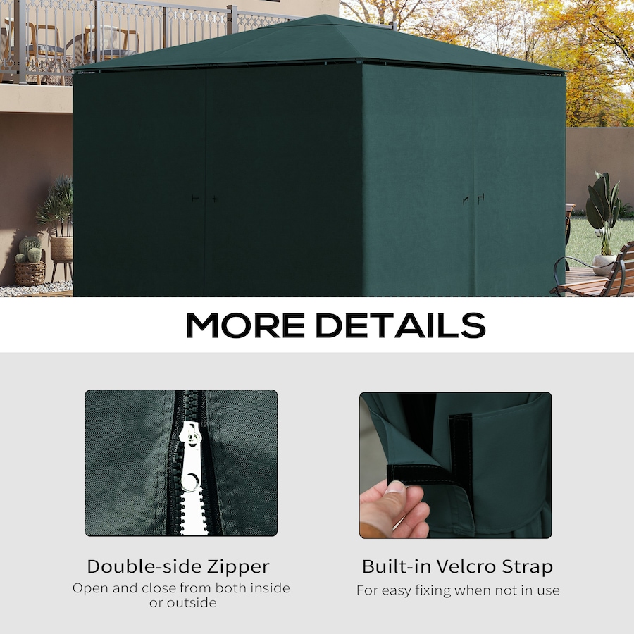 Image 988100_ALTMORE4.jpg, Product 988-100 / Price $79.99, Outsunny 10' x 10' Universal Gazebo Curtains, 4 Panels, Slate Grey from Outsunny on TSC.ca's Home & Garden department