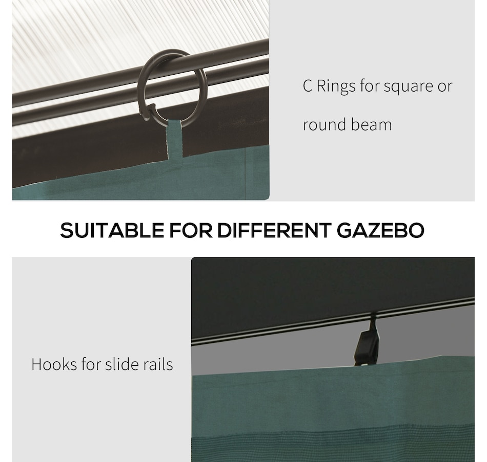 Image 988100_ALTMORE6.jpg, Product 988-100 / Price $84.99, Outsunny 10' x 10' Universal Gazebo Curtains, 4 Panels, Slate Grey from Outsunny on TSC.ca's Home & Garden department