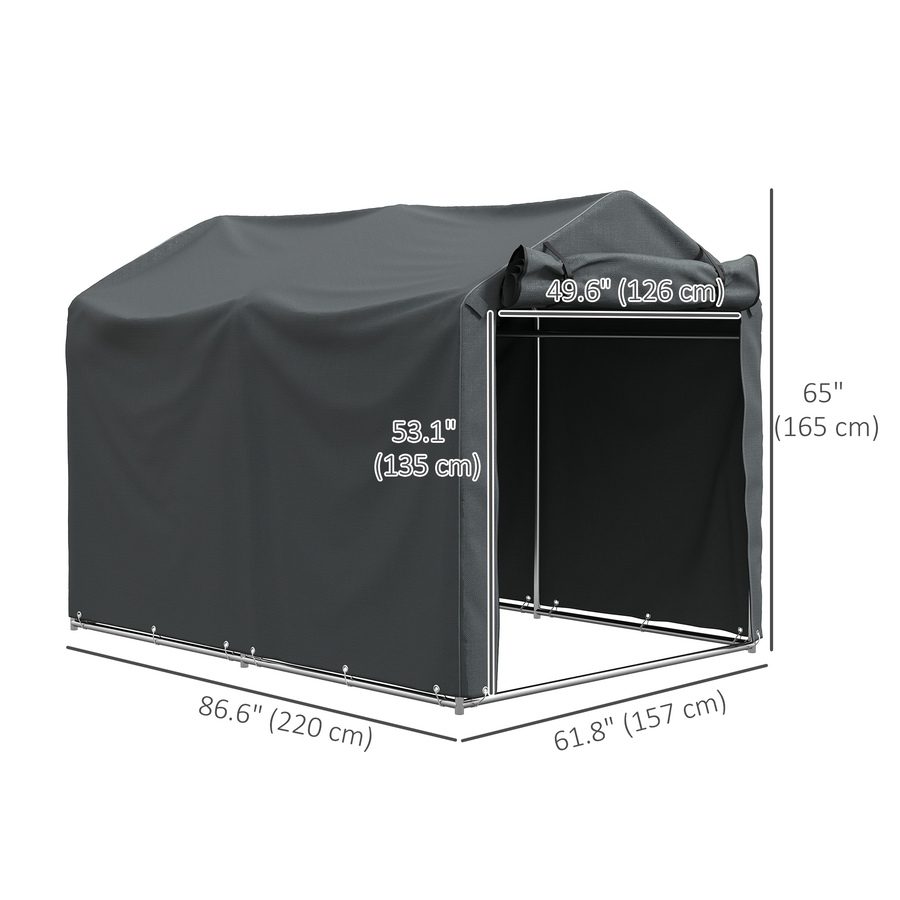 Image 988101_ALTMORE2.jpg, Product 988-101 / Price $153.99, Outsunny Outdoor Shelter, Motorcycle Tent w/Roll-up Zipper Door, Dark Grey from Outsunny on TSC.ca's Home & Garden department