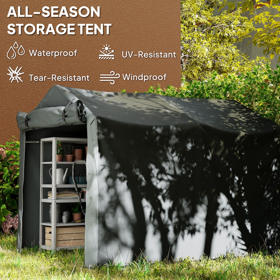 Image 988101_ALTMORE3.jpg, Product 988-101 / Price $153.99, Outsunny Outdoor Shelter, Motorcycle Tent w/Roll-up Zipper Door, Dark Grey from Outsunny on TSC.ca's Home & Garden department