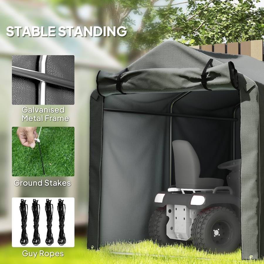 Image 988101_ALTMORE4.jpg, Product 988-101 / Price $153.99, Outsunny Outdoor Shelter, Motorcycle Tent w/Roll-up Zipper Door, Dark Grey from Outsunny on TSC.ca's Home & Garden department