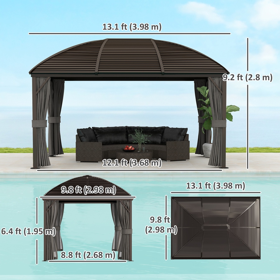 Image 988102_ALTMORE2.jpg, Product 988-102 / Price $1,179.99, Outsunny 10' x 13' Hardtop Gazebo with Mesh Nettings, Dark Grey from Outsunny on TSC.ca's Home & Garden department