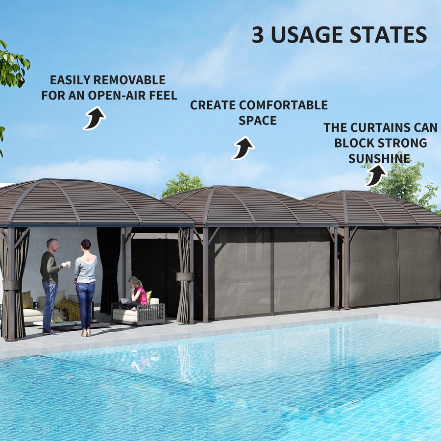 Image 988102_ALTMORE3.jpg, Product 988-102 / Price $1,179.99, Outsunny 10' x 13' Hardtop Gazebo with Mesh Nettings, Dark Grey from Outsunny on TSC.ca's Home & Garden department