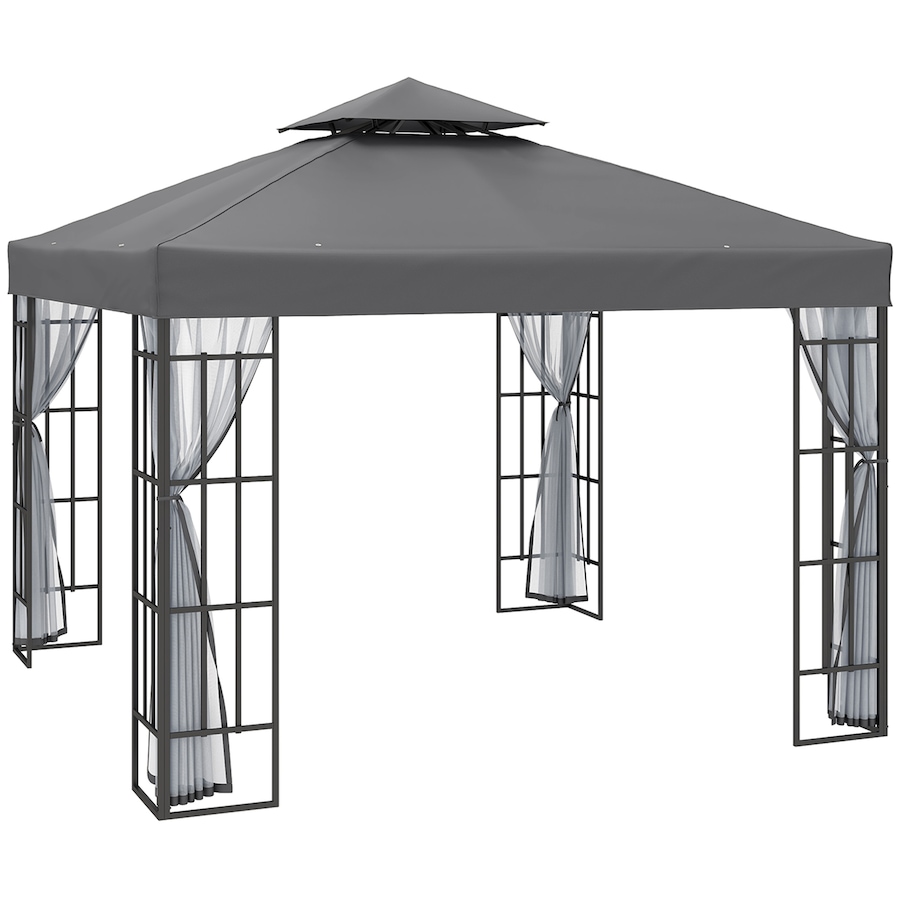 Image 988103.jpg, Product 988-103 / Price $329.99, Outsunny 10'x10' Garden Gazebo Outdoor Sunshade Portable w/ Screen, Grey from Outsunny on TSC.ca's Home & Garden department