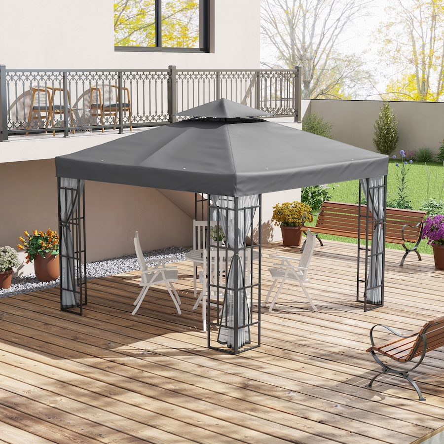 Image 988103_ALTMORE1.jpg, Product 988-103 / Price $329.99, Outsunny 10'x10' Garden Gazebo Outdoor Sunshade Portable w/ Screen, Grey from Outsunny on TSC.ca's Home & Garden department