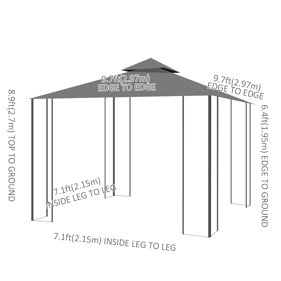 Image 988103_ALTMORE2.jpg, Product 988-103 / Price $329.99, Outsunny 10'x10' Garden Gazebo Outdoor Sunshade Portable w/ Screen, Grey from Outsunny on TSC.ca's Home & Garden department