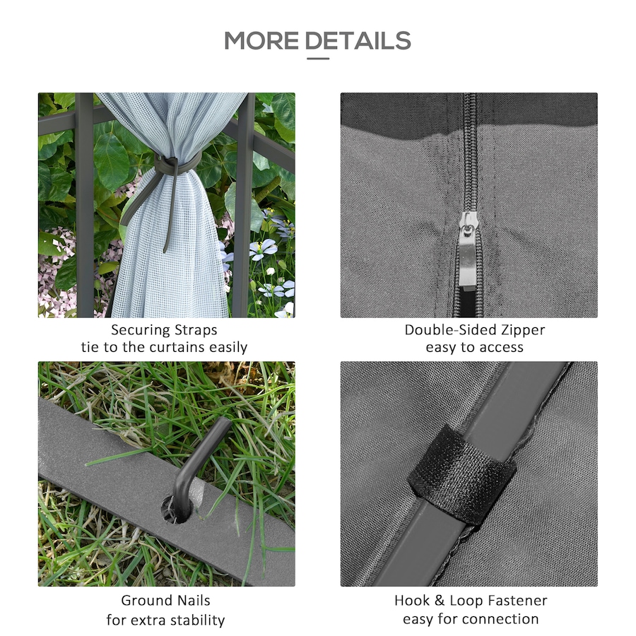 Image 988103_ALTMORE4.jpg, Product 988-103 / Price $329.99, Outsunny 10'x10' Garden Gazebo Outdoor Sunshade Portable w/ Screen, Grey from Outsunny on TSC.ca's Home & Garden department