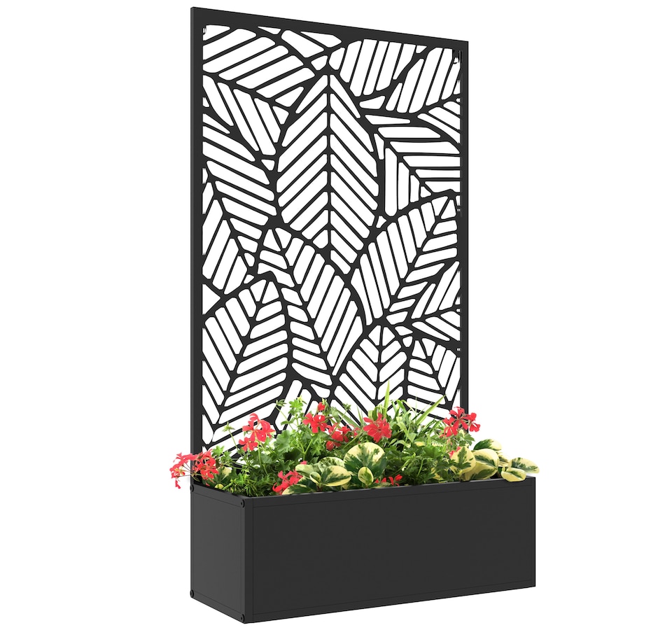 Image 988105.jpg, Product 988-105 / Price $89.99, Outsunny Metal Raised Garden Bed with Privacy Screen, Black from Outsunny on TSC.ca's Home & Garden department