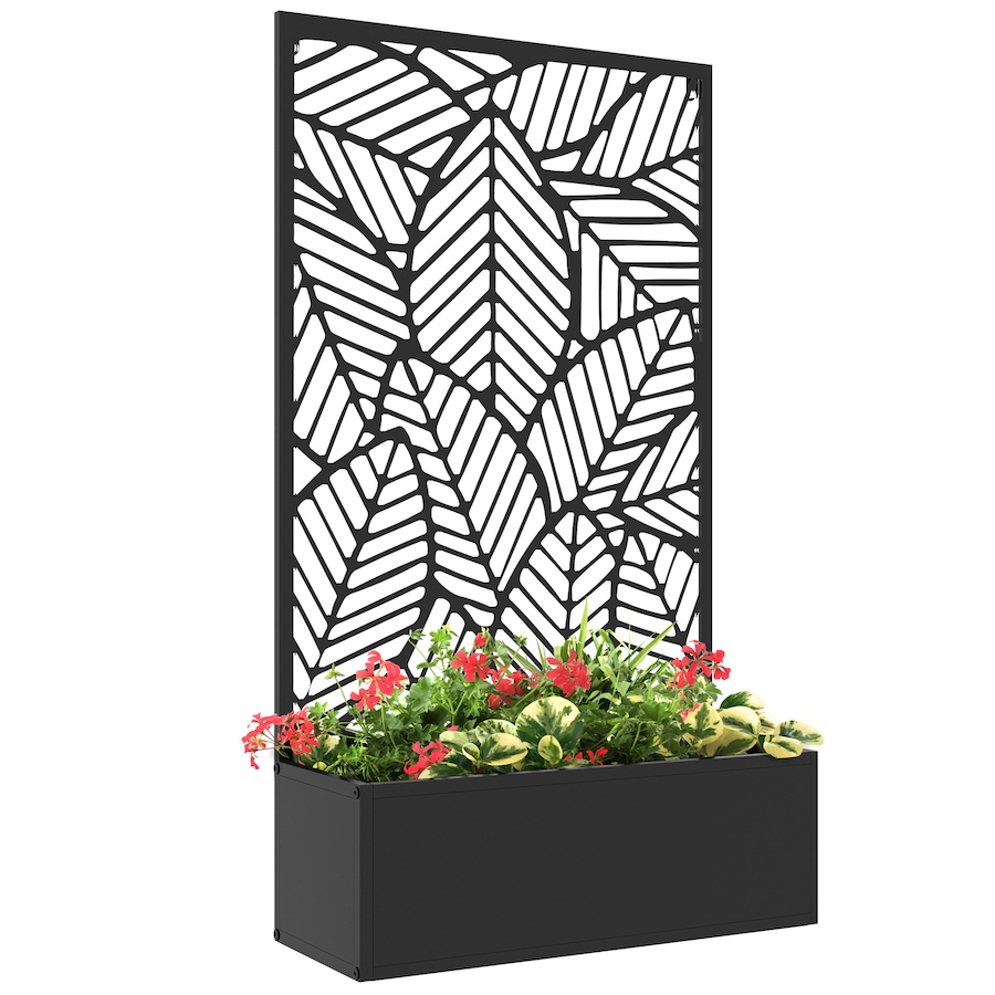 Image 988105.jpg, Product 988-105 / Price $99.99, Outsunny Metal Raised Garden Bed with Privacy Screen, Black from Outsunny on TSC.ca's Home & Garden department