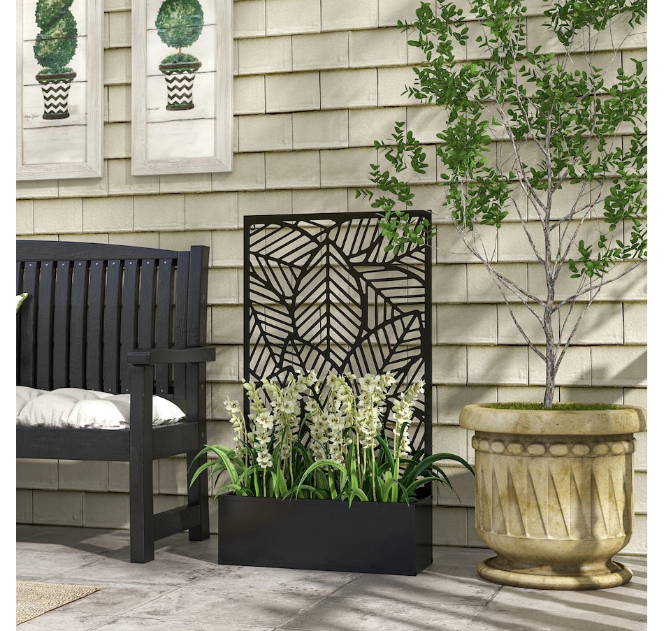 Image 988105_ALTMORE1.jpg, Product 988-105 / Price $89.99, Outsunny Metal Raised Garden Bed with Privacy Screen, Black from Outsunny on TSC.ca's Home & Garden department