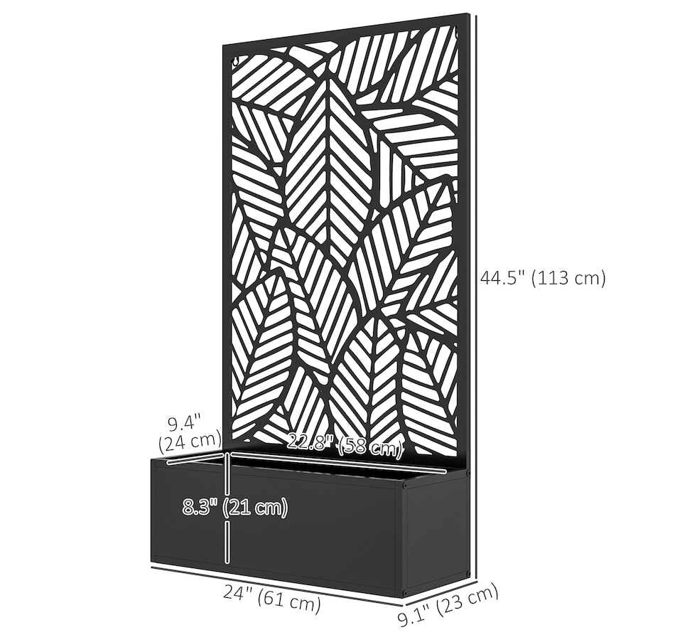 Image 988105_ALTMORE2.jpg, Product 988-105 / Price $89.99, Outsunny Metal Raised Garden Bed with Privacy Screen, Black from Outsunny on TSC.ca's Home & Garden department