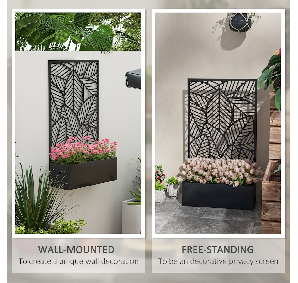 Image 988105_ALTMORE3.jpg, Product 988-105 / Price $89.99, Outsunny Metal Raised Garden Bed with Privacy Screen, Black from Outsunny on TSC.ca's Home & Garden department