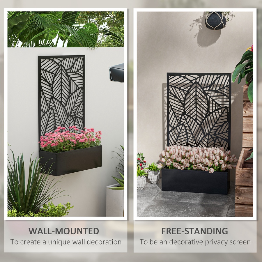 Image 988105_ALTMORE3.jpg, Product 988-105 / Price $99.99, Outsunny Metal Raised Garden Bed with Privacy Screen, Black from Outsunny on TSC.ca's Home & Garden department